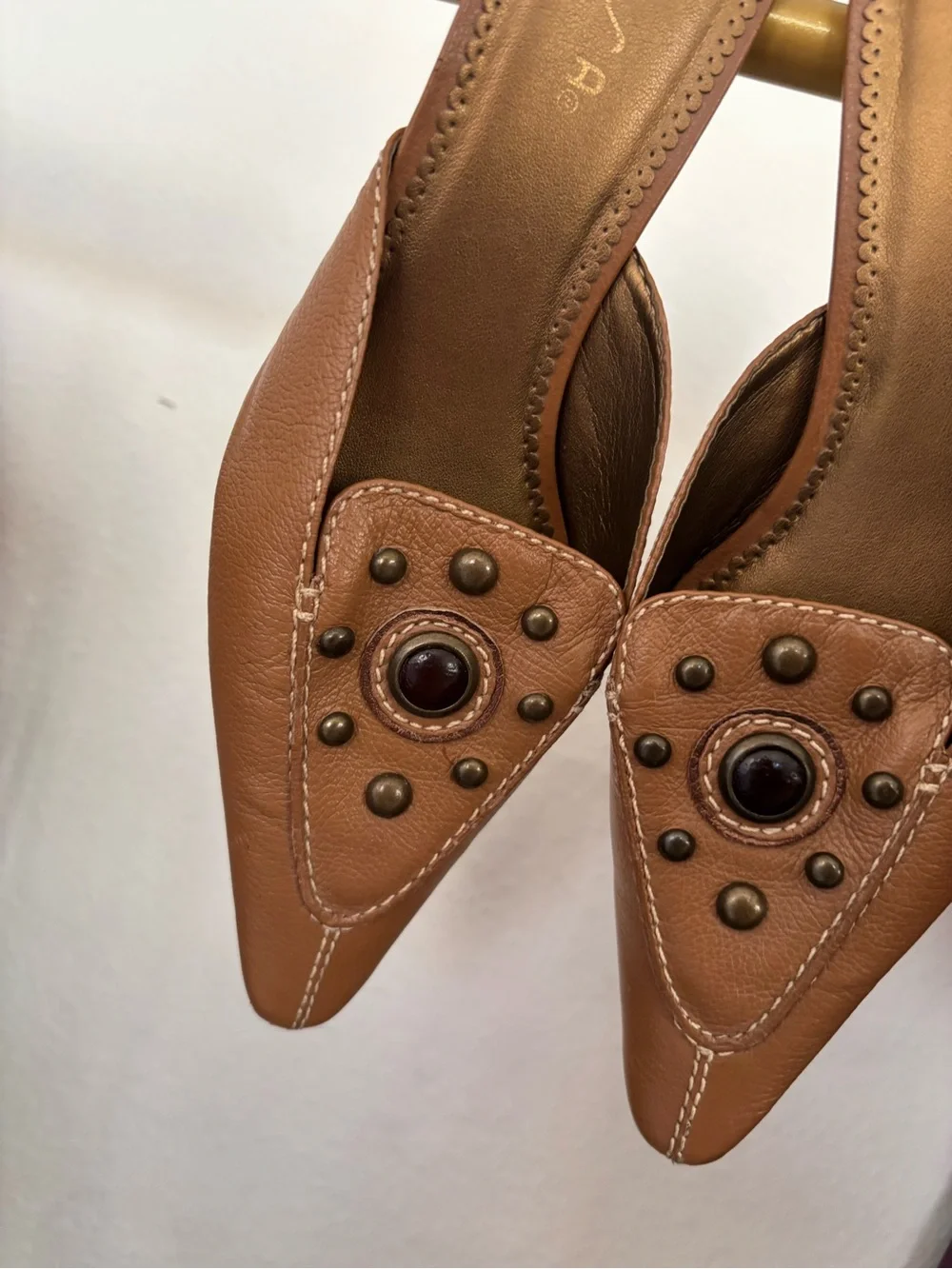 Vintage Boho Summer Brassy Kitten Heels